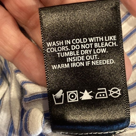 Nanette Lepore size small striped slit bell sleeved blouse with studded details - Picture 9 of 9